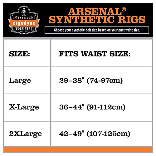 Ergodyne Arsenal 5550 Foam Padded Adjustable Tool/Work Belt, X-Large, Black #TOP1
