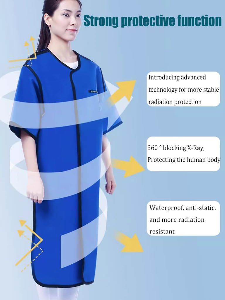 Tablier En Plomb Avec Collier De Protection Thyroïdienne Et Capuchon | Conception Légère, Ajustement Confortable, Protection Contre Les Rayons Dispersés, Facile À Nettoyer(0.35mmPb,100x60cm)