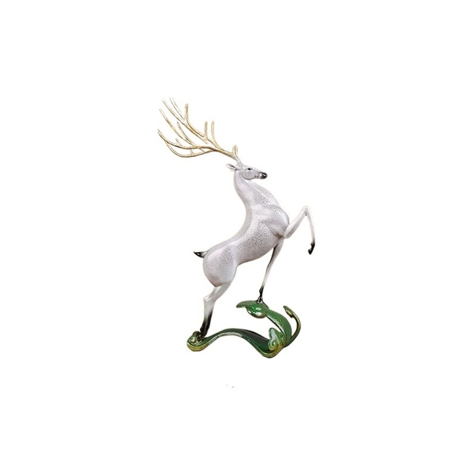 hongchenke34 Copper statue Copper Deer Entryway Ornament Chinese Ruyi Fu Crafts Living Room Office Desktop Decorations