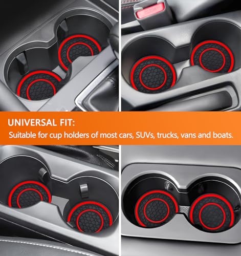 Portavasos para auto Auprite silicona 4 piezas rojo miniatura 4