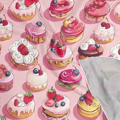 Pink Cakes Pattern Silk Scarf Women's Fashion Square Satin Headscarf Neck Scarf Head Hair Wraps 23.6 Inches4