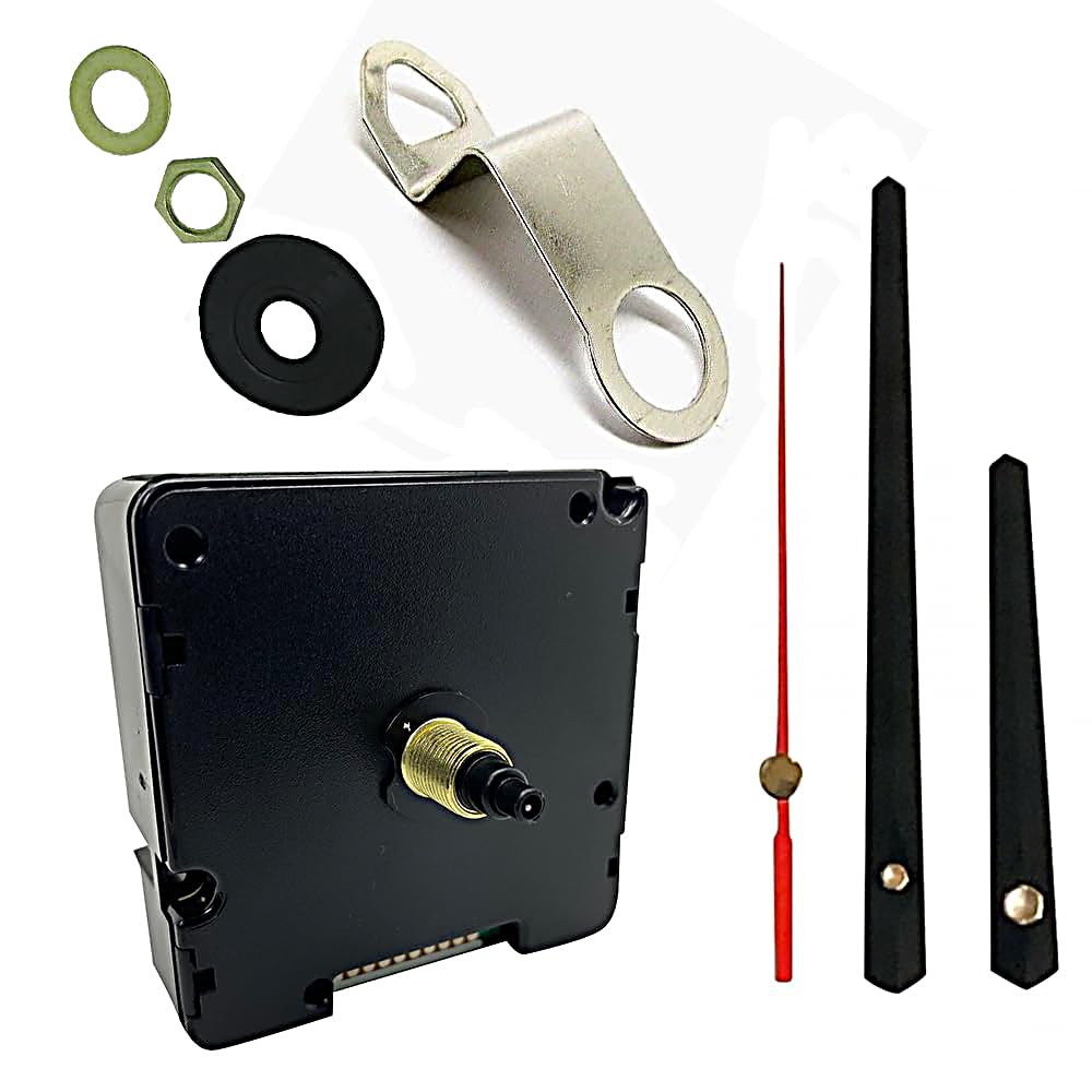 Ticking Battery Operated Automic UK Radio Controlled Clock Movement Mechanism/Motor Quartz MSF Signal (2, 110mm (B) Black Metal Hands)