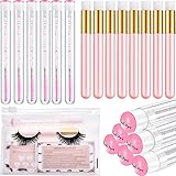 12 Pieces Eyelash Aftercare Bags 12 Lash Shampoo Brushes 12 Mascara Wands with Tubes 25 Lash...