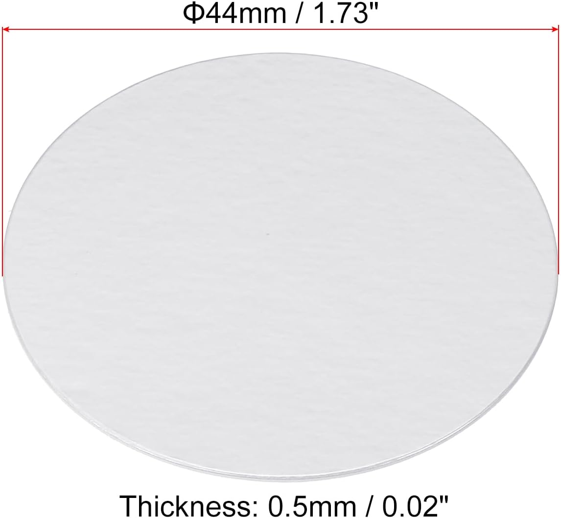 44mm/1.73" Aluminum Foil Cap Liner, 100 Pack Resistant Tamper Induction Heat Sealer Sealing Liners for PET Plastic Bottle Jar Lid