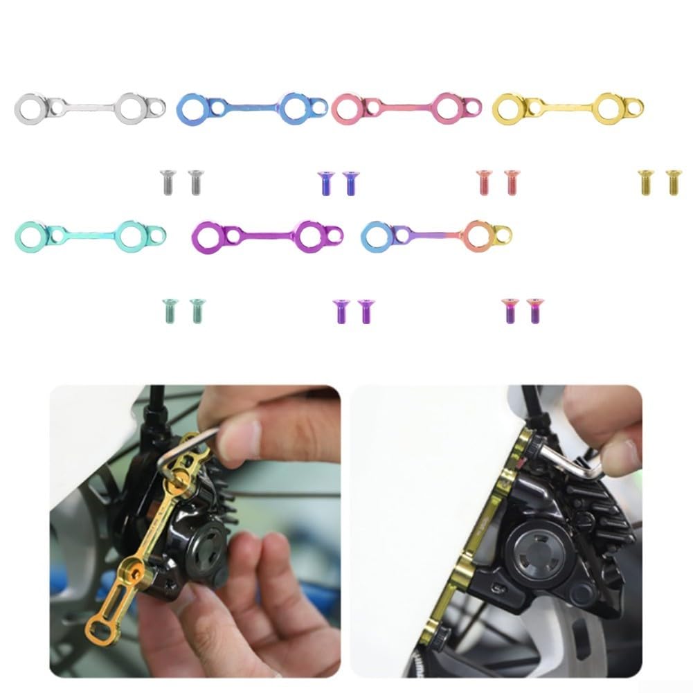 Adaptador de freno de disco ligero para bicicletas de carretera, montaje de pinza de aleación ultraligera con tornillos de titanio coloridos, sistema de frenado estable para discos de 140 mm o 160 mm