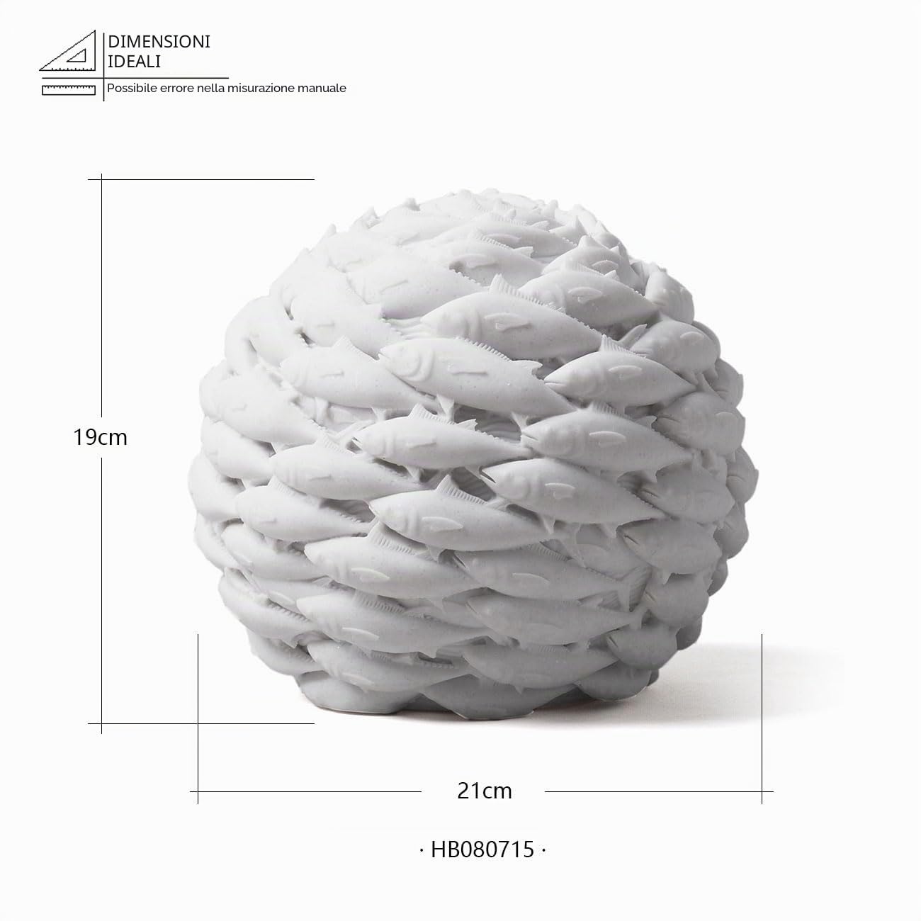 HAUCOZE Pesce Scultura Stutua Astratta Decorazione Moderna Arte Figurina Marino Regalo per Casa Soggiorno Ufficio Resina 21cm