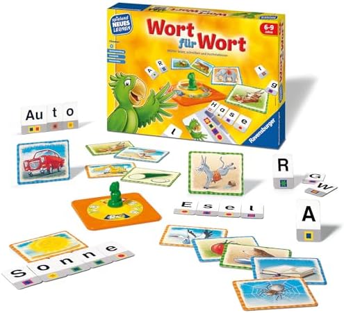 Ravensburger Kinderspiel Wort für Wort - Lernspiel ab 6 Jahre | Spiel für 1-4 Spieler, Spielend Neues Lernen, Geschenk für Jungen und Mädchen