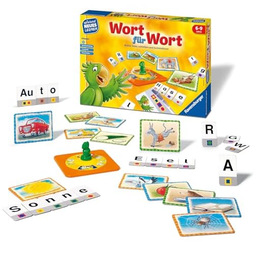 Noris 606061905 Buchstabensuppe - Witziges Lernspiel zum Lesen und Schreiben lernen für Kinder 1 bis 4 Spieler ab 7 Jahren 3 Ravensburger 24955 - Wort für Wort - Spielen und Lernen für Kinder, Lernspiel für Kinder von 6-9 Jahren, Spielend Neues Lernen für 1-4 Spieler