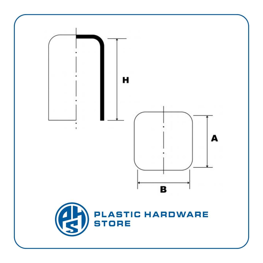 Kwadratowa gumowa nasadka z PCW na rurki kwadratowe, stopka do krzesła, stoły, stoły - 100 - czarna - 8 sztuk - Plastic Hardware Store