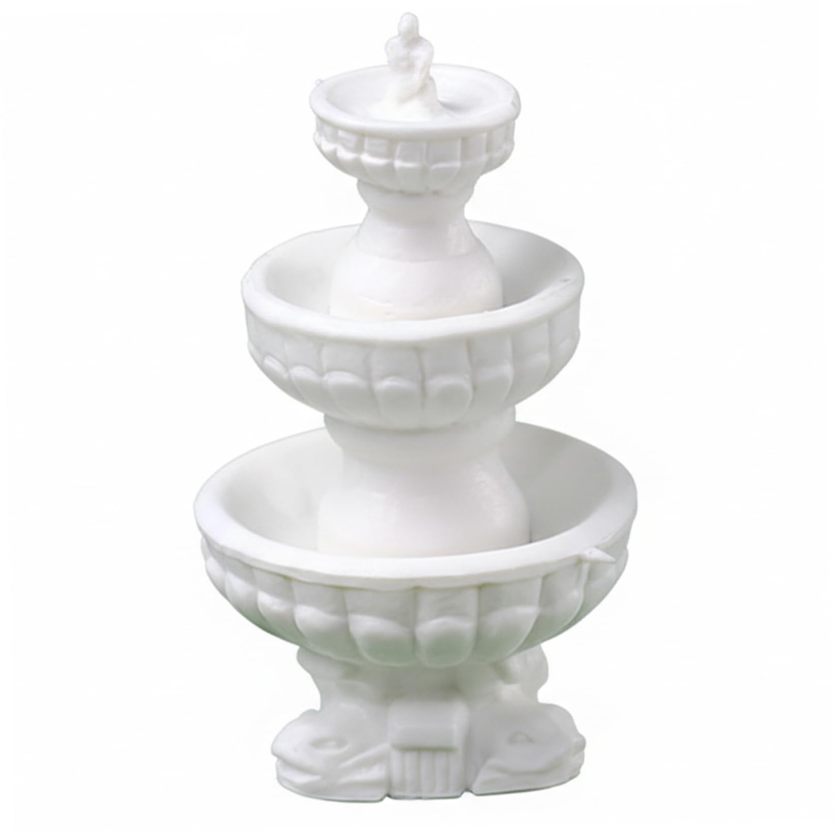 DAGLLGEW Mini Water Fountain, Exquisite Mini Fountain - White ABS Dollhouse Miniatures for Garden, Plaza & Scenes Dollhouse Accessories Miniatures