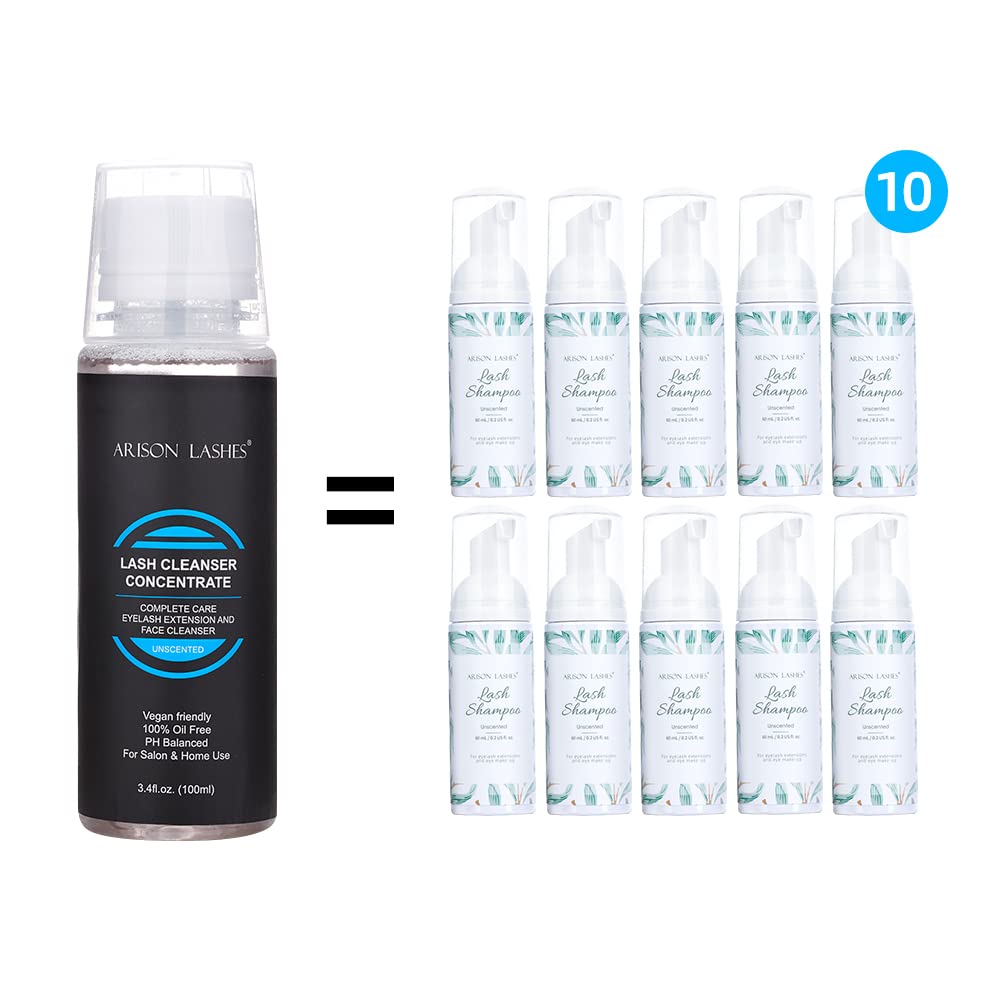 Lash Bath Foam Cleanser Concentrate for Eyelash Extensions/100ml Bottles/DIY Professional Lash Shampoo/Oil Free & Vegan Friendly (1 Pack)(Unscente)