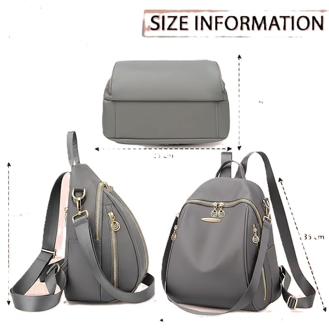 Image of Pagwin Fashion Mini Backpack Purse for Women, Black Nylon with Gold Hardware, Convertible Shoulder Bag with Multiple Compartments