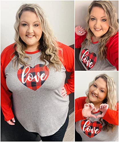 Image of CARCOS Plus Size Tops for Women Long Sleeve Raglan V Neck T Shirts Tunic Fall Blouse Xl-5Xl 14W -28W