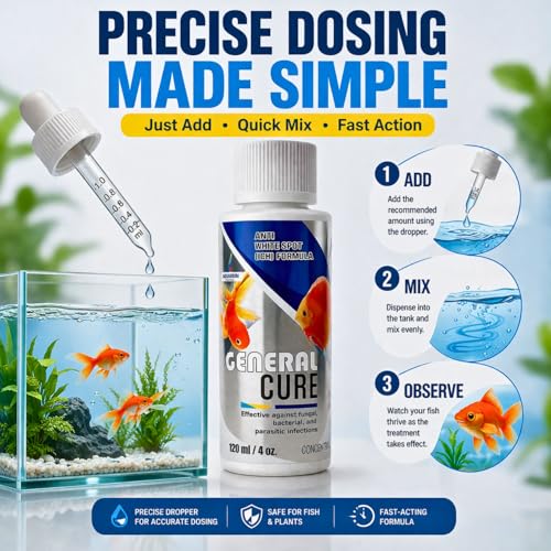 Image of Aquatic Remedies 120 ML General Cure Fish Care with Anti White Spot Formula for Freshwater Fish | Safe for All Aquatic Animals
