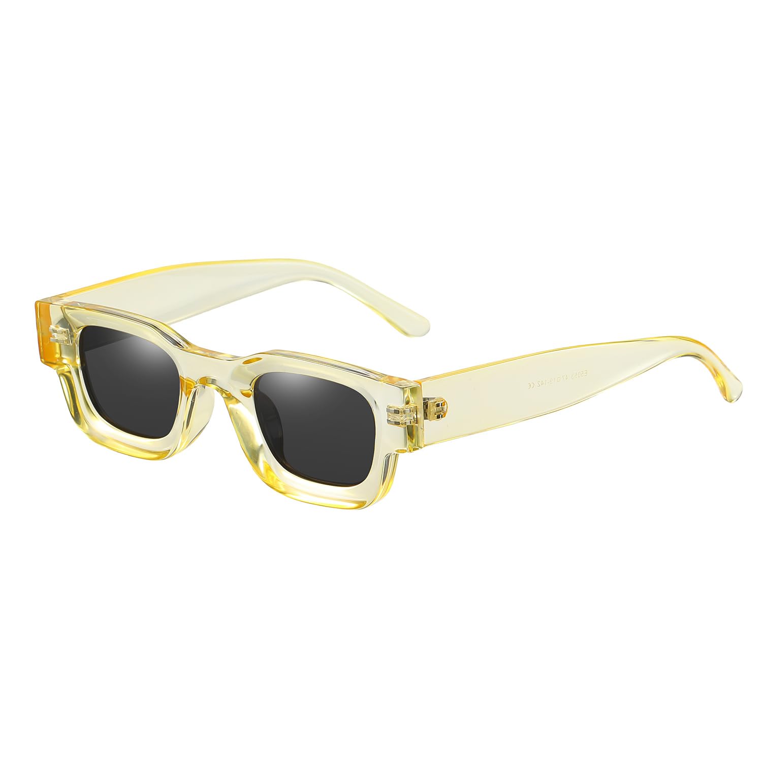 JCTAIFOO Retro Polarisierte Rechteck Sonnenbrille Damen Herren Vintage Rechteckig Kleine Quadratische Chunky Gläser UV400 Schutz
