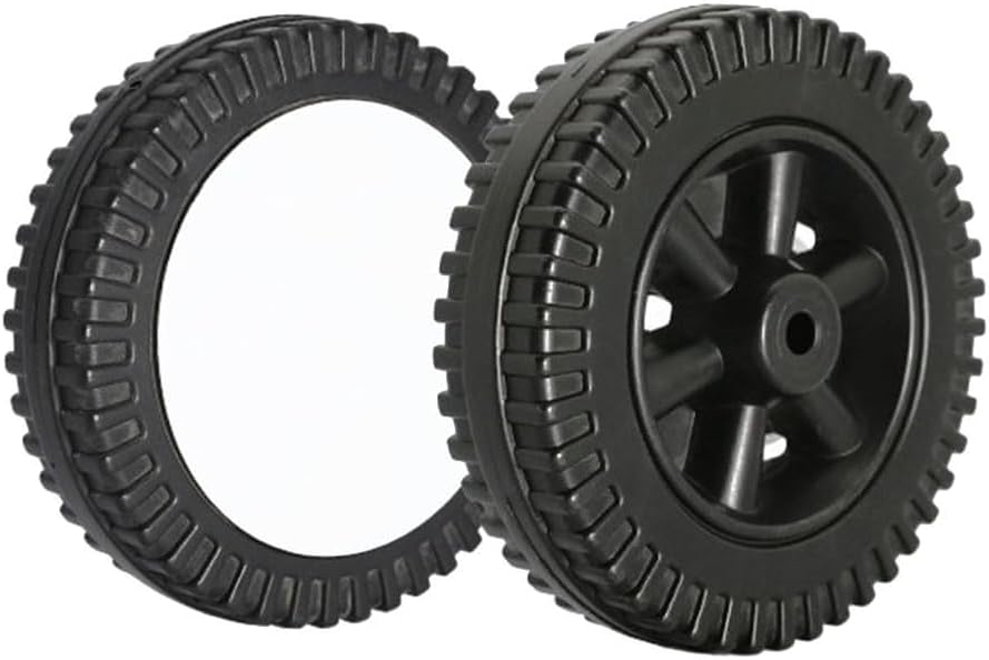 StarRing 6" Replacement Grill Wheels Parts Set For Charbroil Gas Grills And Adapt to other general models Barbecue BBQ Grill Wheels Parts (black+white wheel cover)