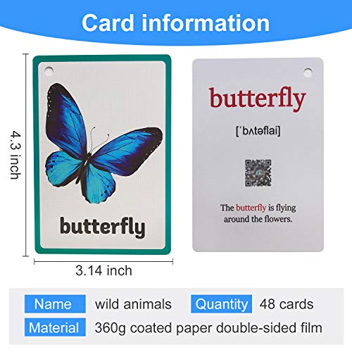 Wild/Farm/Sea Animals Body Parts Learning English Flash Cards Kids Montessori Toys Baby Cards Child Pocket Card Pre-Kindergarten #TOP2