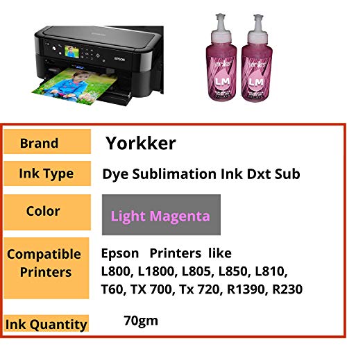 Yorkker® Sublimation Ink DXT SUB for Heat Transfer Printing on Mugs, Mobile Cases, Polyester T-Shirts etc Suitable for Epson Printers L800, L1800,... - Image 5