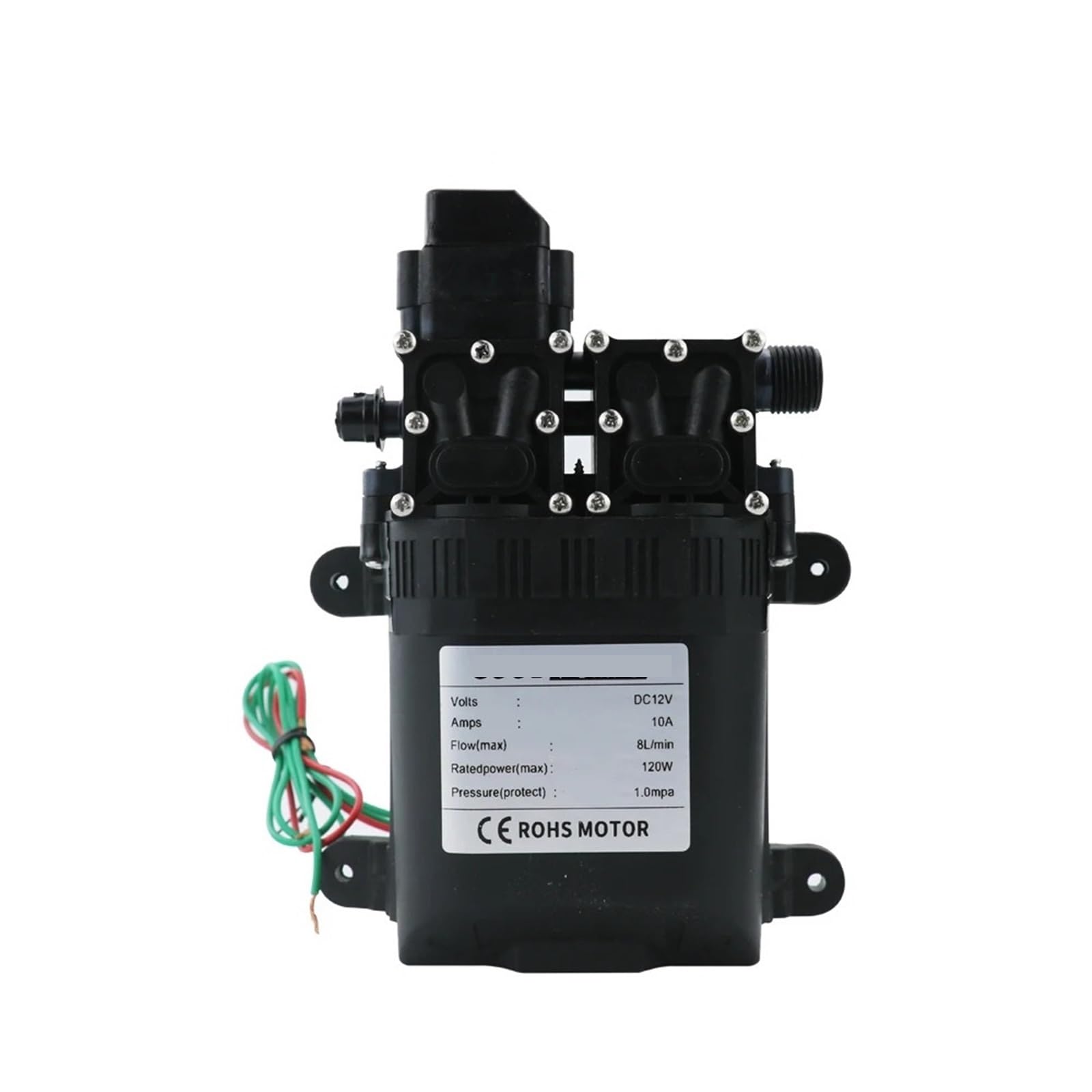CUDTAPI Automatic Diaphragm Water Pump 8L/Min DC12V 120W AUTO Small Safe High Pressure Self Priming Pumps Dual-Core Power Agricultural