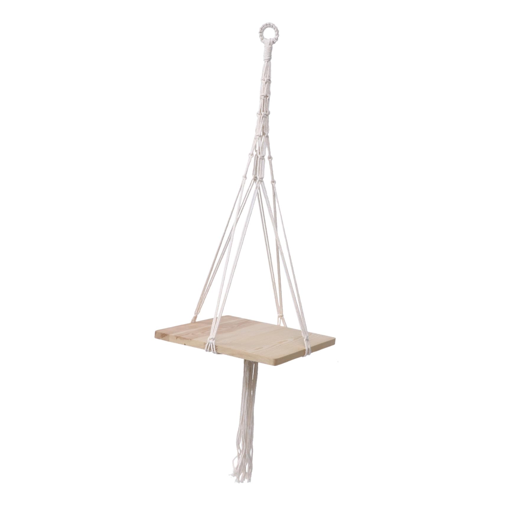 NUOBESTY Hängender Pflanzkorb aus Baumwolle für Balkon und Wohnung, Beige