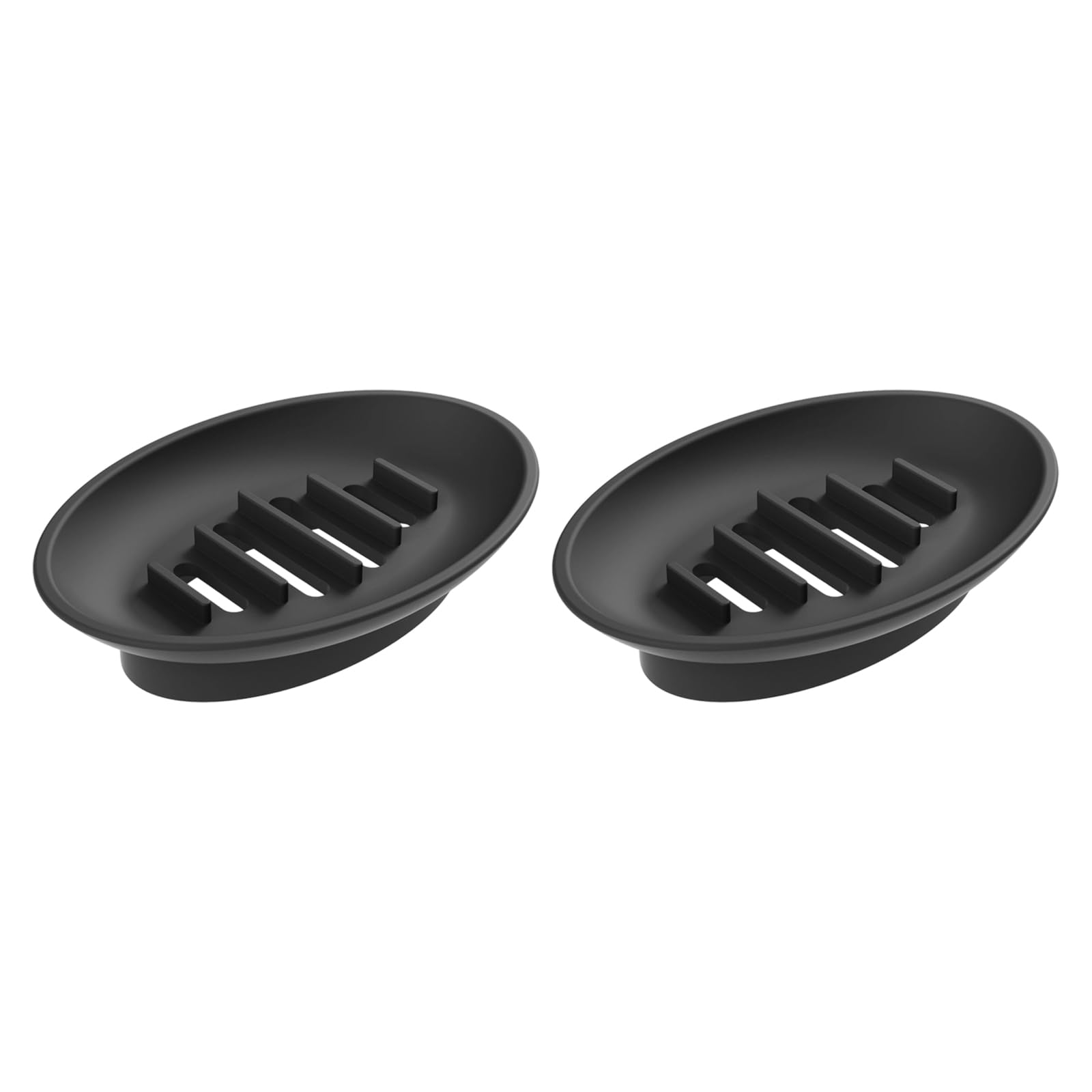 WEILWH Multipurpose Soap Dishes Silicone Holder for Household Bathroom Countertop Organization Soaps Storage Tray 2PCS Dishes