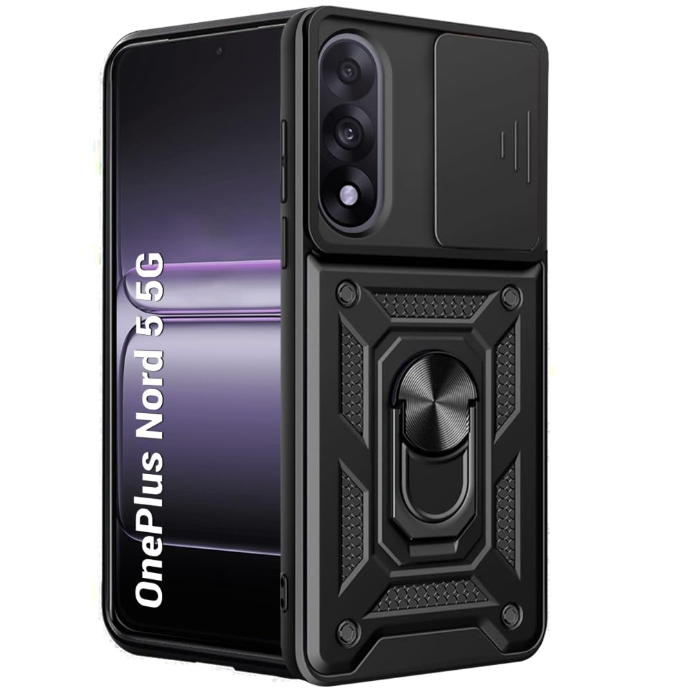 TheGiftKart Tough Armor Bumper Back Cover Case for OnePlus Nord CE 6 5G | Kickstand & Ring Holder | 360 Degree Protection Back Case Cover for OnePlus Nord CE6 (PC & TPU, Sliding Camera Cover, Black) — Amazon image 11