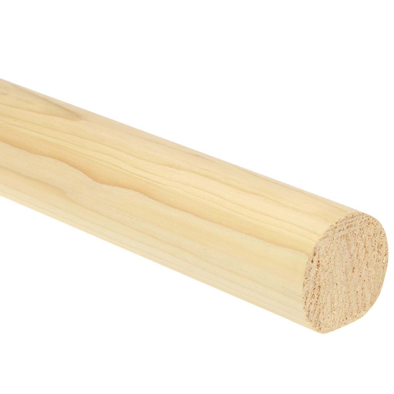 Jackson Woodturners 54mm Mopstick Handrail – Solid Wood Round Stair Handrail – Oak, Pine, Hemlock or Primed (White) – 1.8m, 2.4m, 3.6m, 4.2m (Pine, 3600mm)