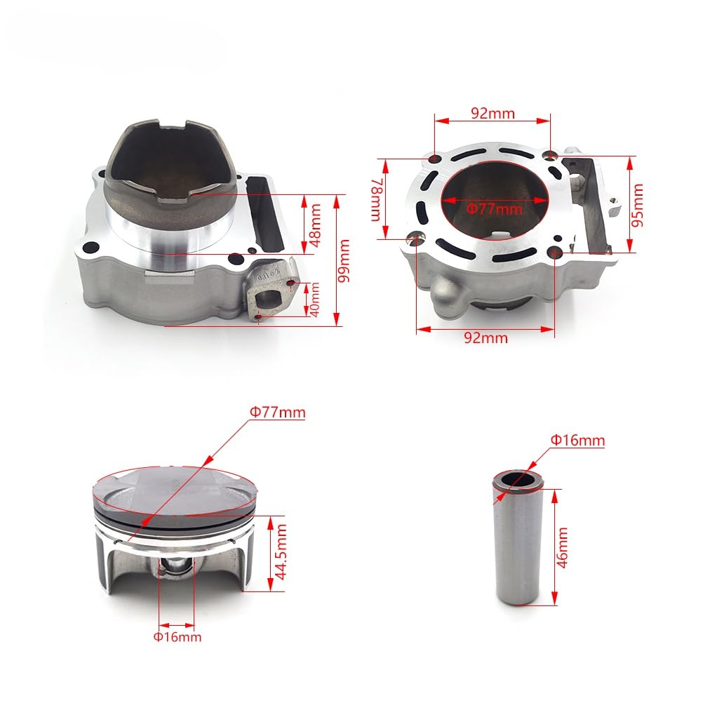 Zestaw cylindra do tuningu Pasuje do NC250 77mm Big Bore zestaw bloku cylindrów silnika motocykla pierścień tłokowy Pin uszczelka podkładka uszczelniająca KAYO Xmotor RX3 Apollo