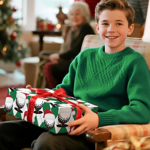 RUSPEPA Golf Christmas Wrapping Paper