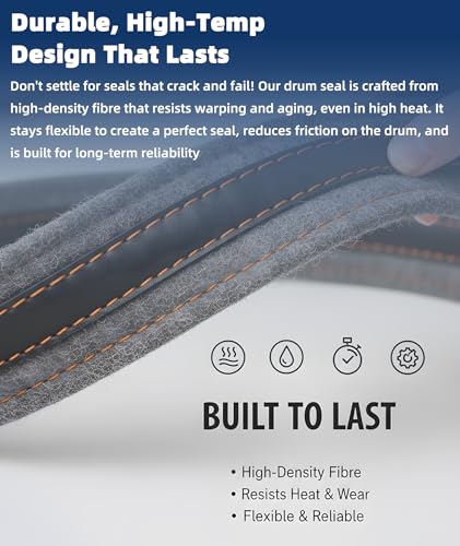 Image of 280114 Newly Upgraded Dryer Drum Felt Seal Gasket Kit Fits for Whirlpool Kenmore Maytag Amana Dryer, Replace 697694,W10116343,W10166807, W10521118,3403265 Dryer Felt Seal