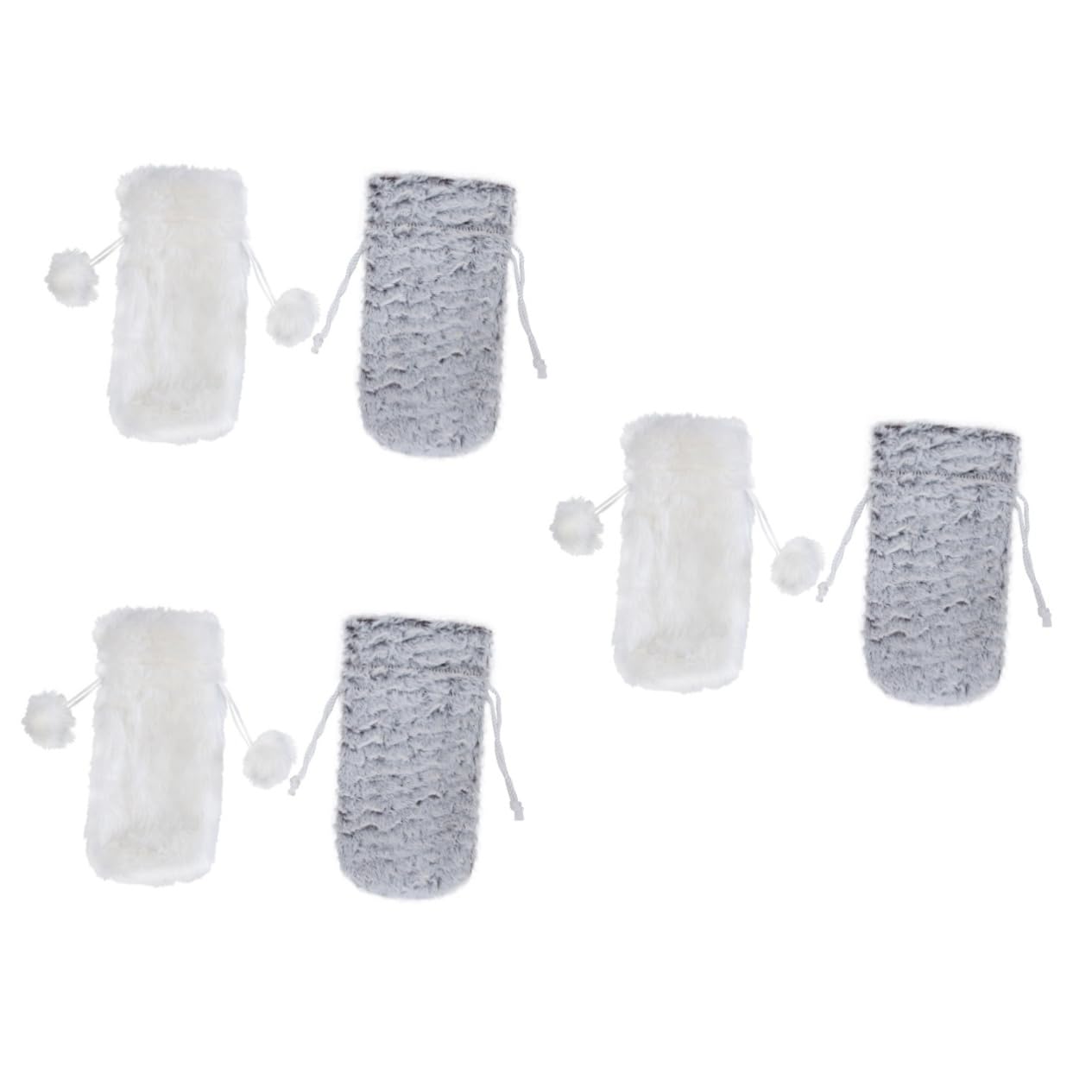 Ciieeo 6 Piezas 1 Juego Bolsa de Botella de Vino de Peluche Vino de Navidad Cubre Bolsas Bolsa de White Bolsas de Ropa de Botella Decorativa Adornos de Mesa 1.