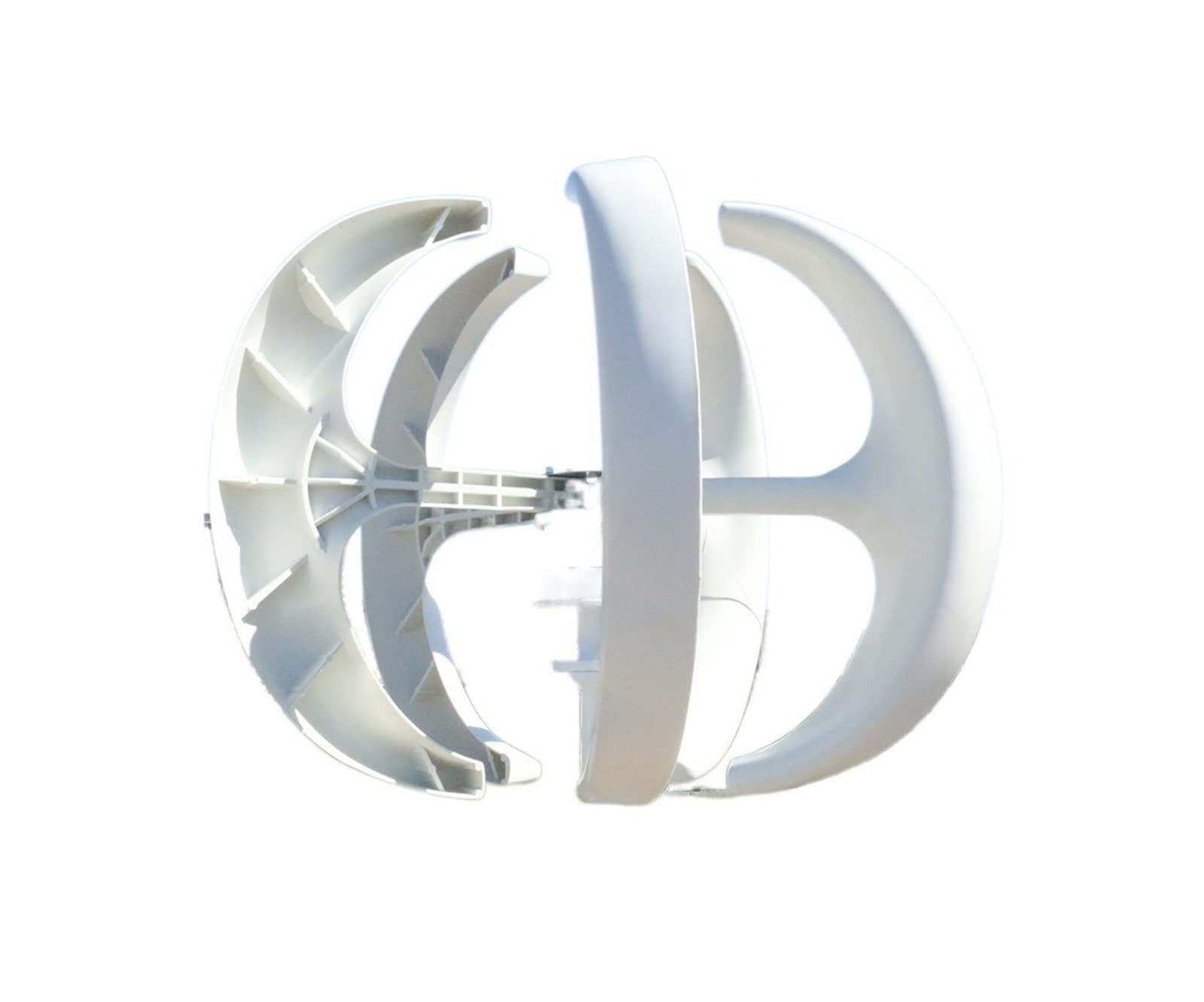 Windkraftanlage, Kleiner Windturbinengenerator mit vertikaler Achse for Zuhause 3000W 12V 24V 48V MPPT Low Noise 3KW Windmühle for Bauerngarten(White,48V)