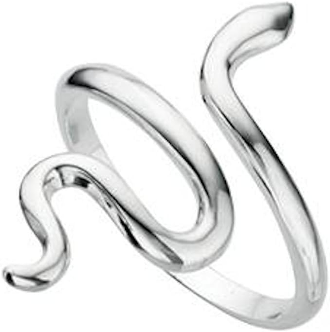 ADJUSTABLE SNAKE RING Can be set from size L up to V Hallmarked 925 silver