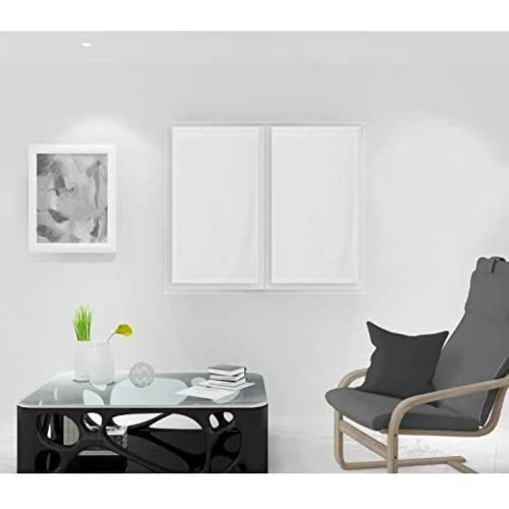 Soleil d'ocre Net Curtain, Voile, Polyester, White, 45 x 90 cm, W 17.7" x L 35.4" (2 Panels)