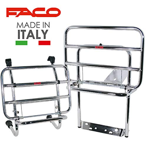 PORTAPACCHI ANTERIORE POSTERIORE CROMATO FACO VESPA PX/PE 125 150 200 PORTACHIAVI AER OMAGGIO