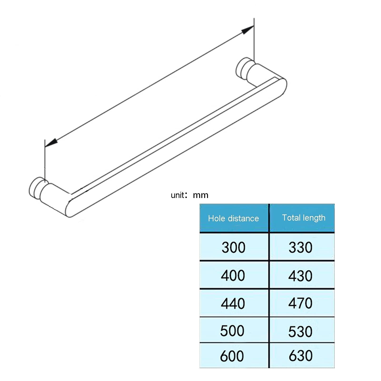 RWRAPS Poignée de Porte en Verre à Pousser et à Tirer, poignée de Porte de Douche en Verre de Finition chromée polie en Acier Inoxydable Moderne pour Salle de Bain, Remplacement du Bouton de Porte ()