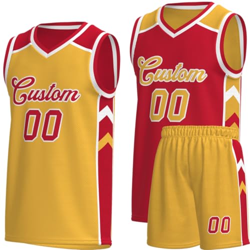 Custom Reversible Basketball Jersey for Men/Youth – Personalize Printed Team Uniform,Printed Team Name Number Logo