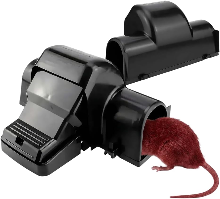 Tougher Than Tom Sure-Catch Rat Trap (2-Pack) - Heavy Duty & Quick-Kill Power - Easy to Set with No-Touch Disposal Design Mouse Trap - Reusable Indoor & Outdoor Rodent Trap