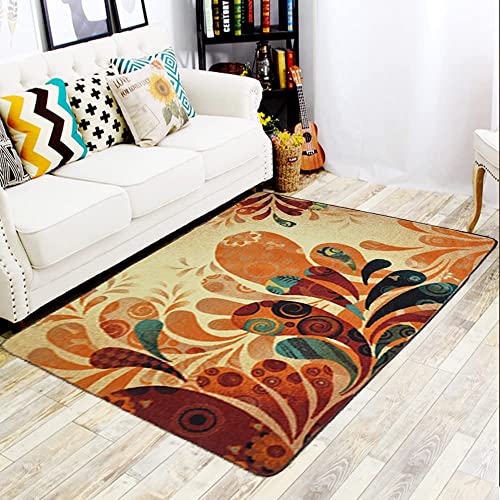 Magstonee Boho Retro Style Living Room Carpets, Indoor Large Area Rugs (39"X59"Melody) #TOP4