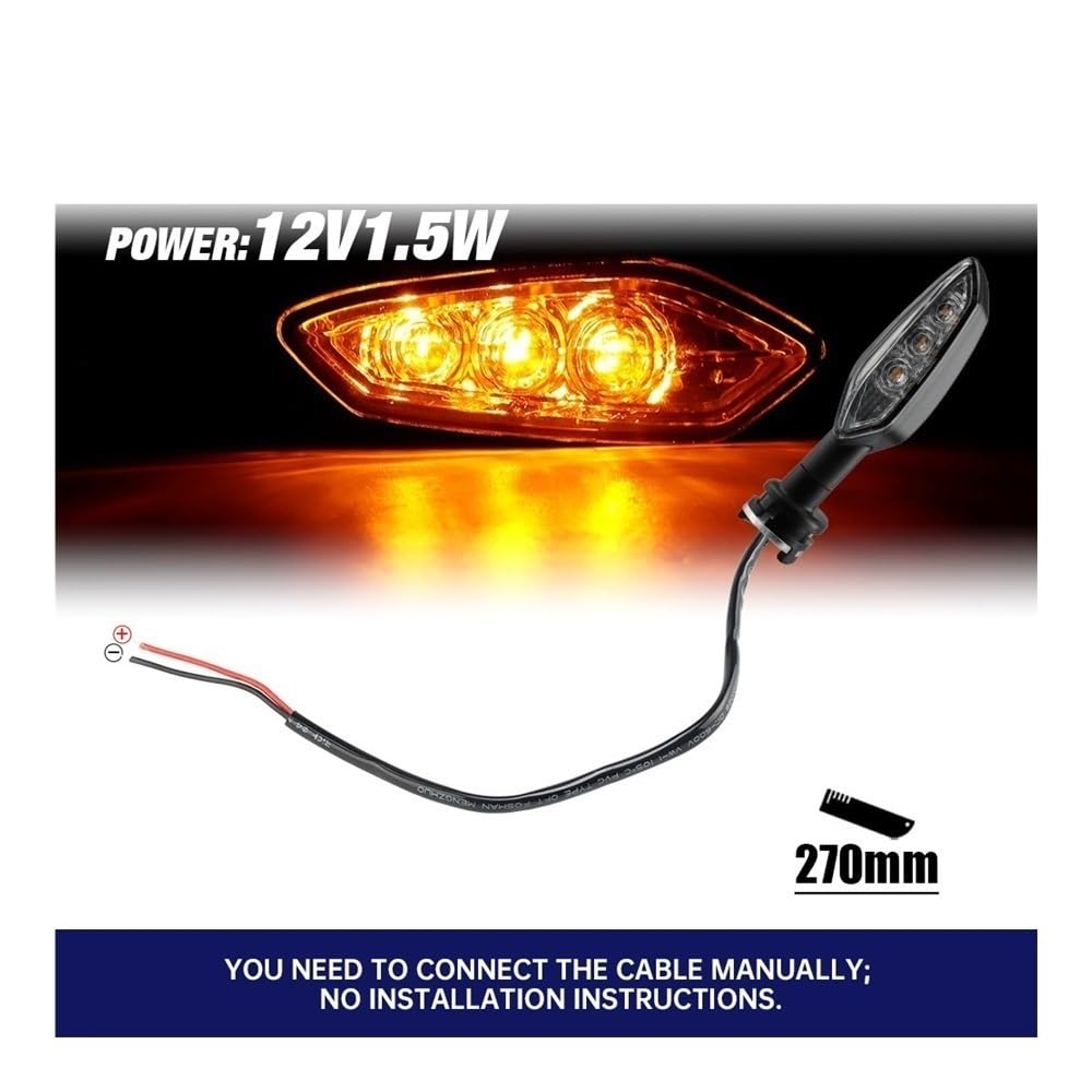 Generico Indicatori di direzione per moto Per Yamaha YZF R15 R25 R3 R125 MT25 MT03 MT15 MT07 MT09 MT10 XJ6 FZ6 Turno per la luce di segnalazione Accessori Per moto Indicatore luminoso(2pcs Smoke)