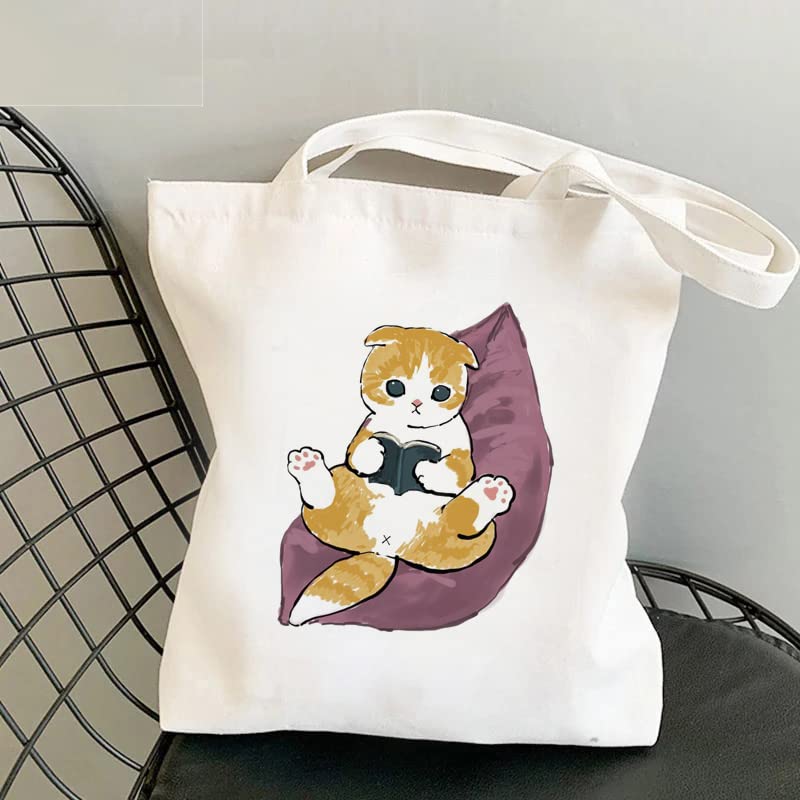 Cat Shark Shopping Bag Shopping Handbag Bag Canvas Handbag for Women Large capacity Shoulder Bag Women3