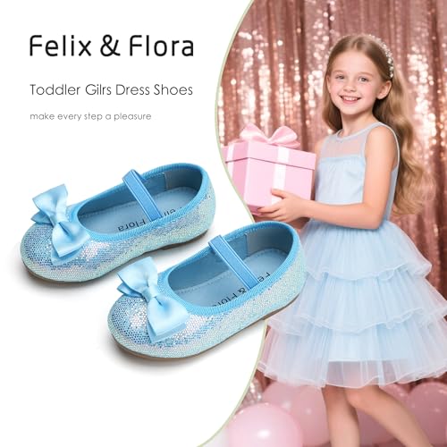 Image of Felix & Flora Toddler Flower Girl Dress Shoes - Girl Ballet Flats Party School Shoes Wedding