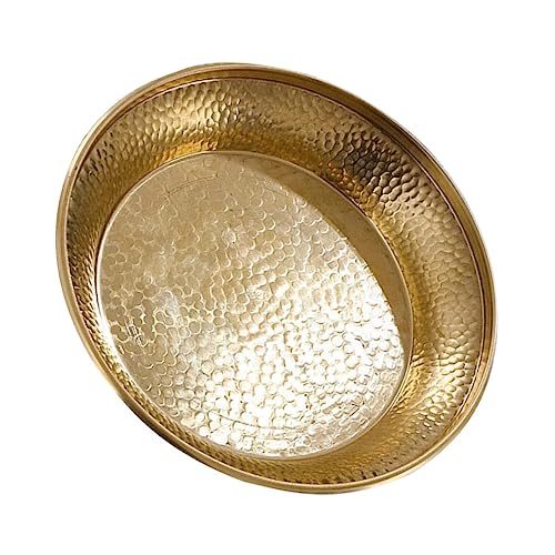 Alipis Plateau Cuivre Assiette Décorative pour Maison Plateau Offrandes Multifonctionnel Accessoire Bouddha