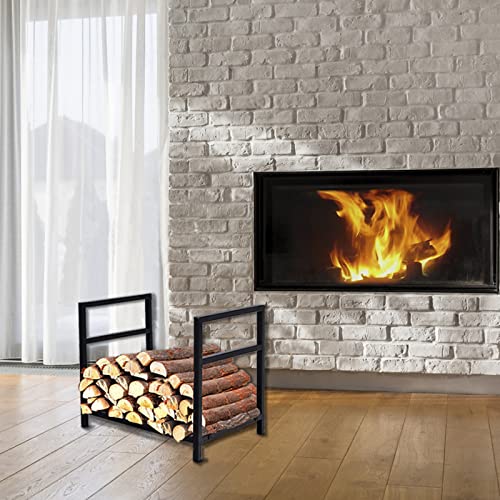 Phi Villa 17 Inch Small Indoor/Outdoor Firewood Racks Bin Steel Log Carrier For Firewood Holder Wood Stove Accessories(Black) #TOP3