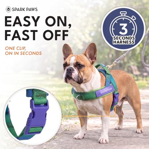 Image of Spark Paws No Pull Front Clip Dog Harness - Easy On, Padded and Lightweight | Two Clips, On in Seconds, Chest Bearing, Australian Style, No Throat Pressure, for Small Medium and Large Breeds