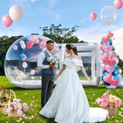 Tente gonflable à bulles, dôme transparent de 3 m avec ventilateur et pompe, tente de jardin étanche pour enfants et fêtes, qualité commerciale avec tunnel