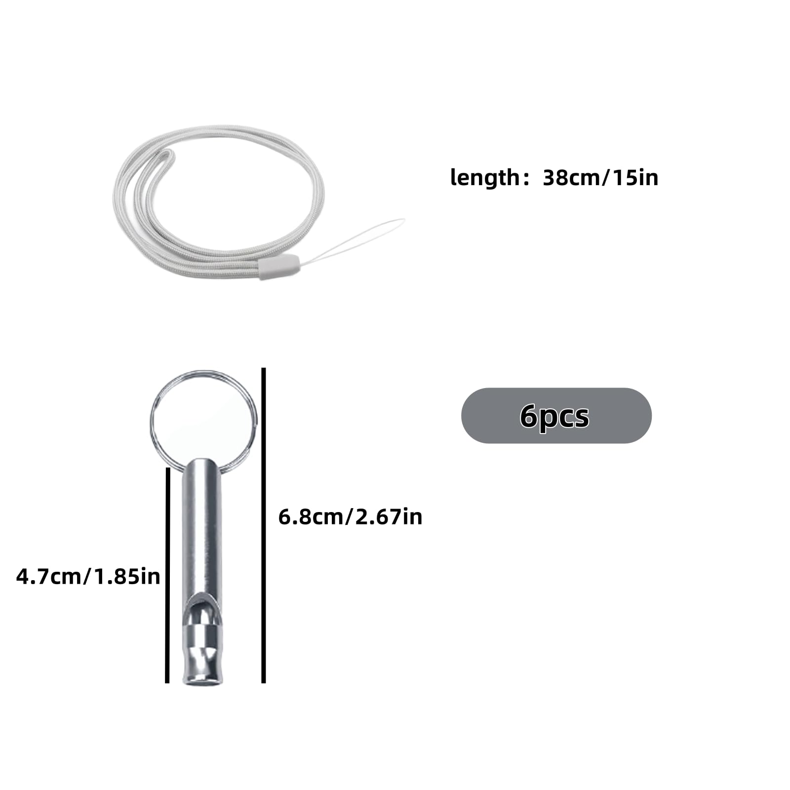 6 Pièces Sifflet Ultrason Chien Rappel Anti Aboiement Chat Rappel, Sifflet De Survie, Aluminium, Aides Au Comportement, Outils De Contrôle, et 6 Cordon Tour De Cou