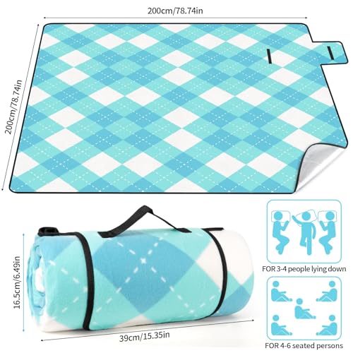 CIRULLI Picknickdecke CIRULLI Picknickdecke 200x200 cm,Strandmatte Faltbar,Stranddecke mit wasserdichter Basis,Ideale Picknickdecken für Picknicks,Camping