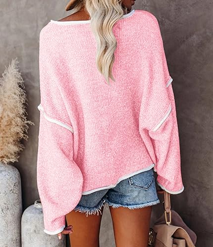 Image of SALENT Women's Casual Oversized Sweaters Loose Soft Chunky Knit Long Batwing Sleeve Pullover Sweater Outfit Sweatshirts Tops
