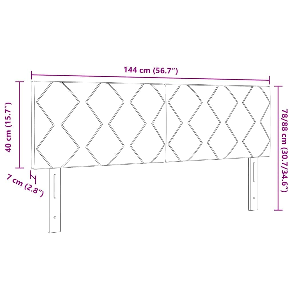 vidaXL Tête de lit Noir 144 cm Velours, Tête de lit Moderne, Accessoire Sympa pour Le lit, Confort Optimal, Mousse Durable, Upgrade déco Chambre